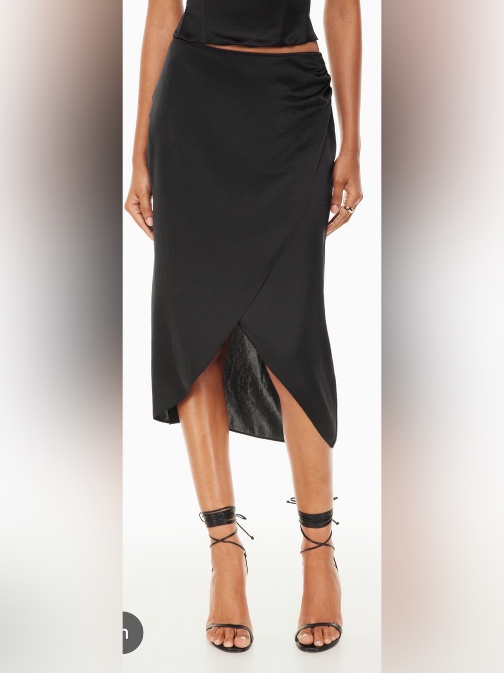 Urban‎ Outfitters Black Asymmetrical Wrap Midi Skirt